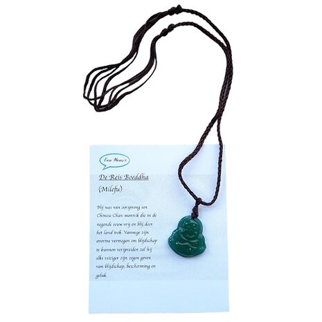 Ketting met reis Boeddha Jade