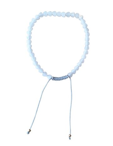 Witte Agaat hartjes armband