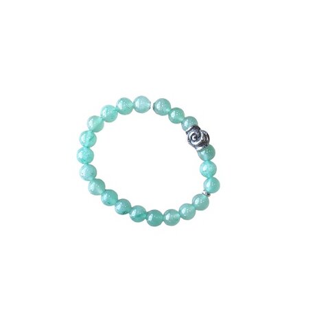 Aventurijn dames armband met roos kraal