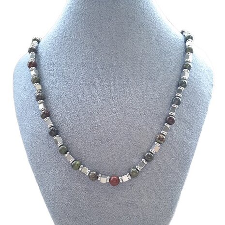 Draken bloed Jaspis heren ketting