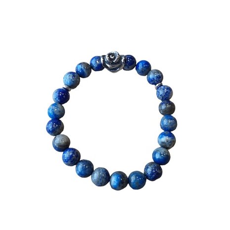 Lapis Lazuli dames armband met roos kraal
