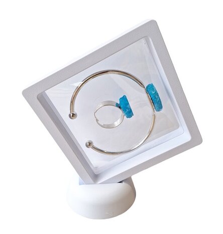 Dames set armband en ring met blauwe Agaat