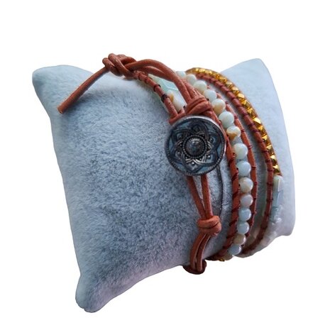 Amazoniet wikkel armband van natuursteen