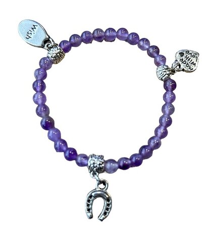 Kinder armband met Amethist natuursteen
