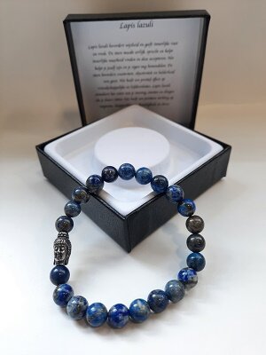 Heren armband Lapis Lazuli met Boeddha kraal