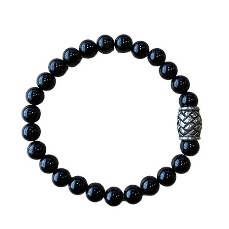 Onyx natuurstenen heren armband met Vlecht kraal