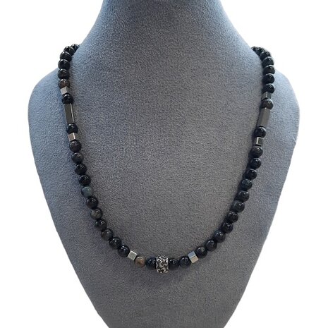 Heren ketting met natuursteen Valkenoog