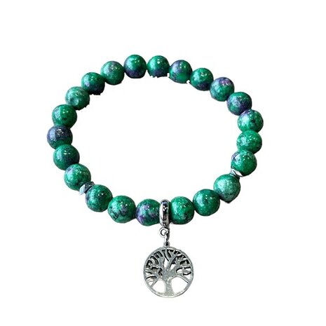 Robijn in Zoïsiet met Tree of Life bedel