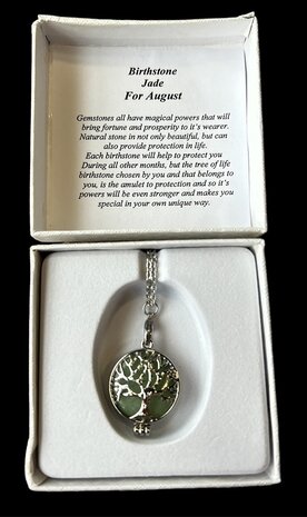 Dames ketting Geboortesteen Jade (leeuw)