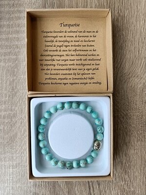 Herenarmband Turquoise met Boeddha kraal