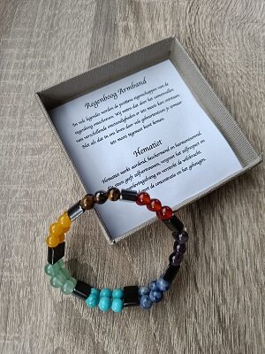 Dames armband Regenboog & Hematiet