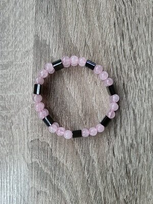 Dames armband Rozenkwarts & Hematiet