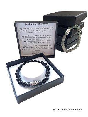 Herenarmband Labradoriet 8 mm met Boeddha kraal