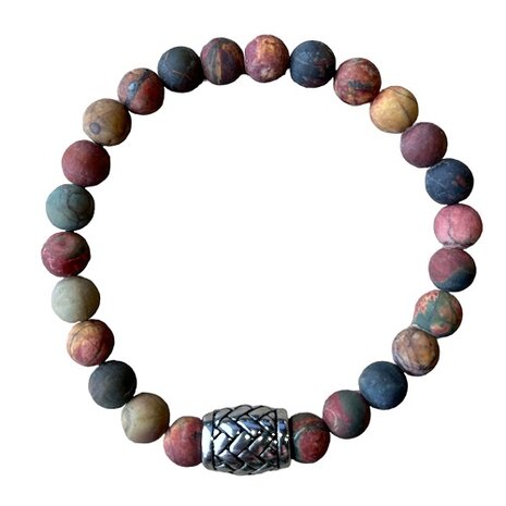 Picasso Jaspis mat natuurstenen heren armband