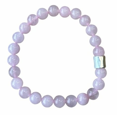 Heren armband met natuursteen Rozenkwarts