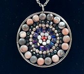 Mandala ketting roze Zebra Jaspis