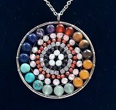 Mandala ketting van natuursteen regenboog kleuren
