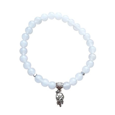 Witte Jade dames armband met dromenvanger