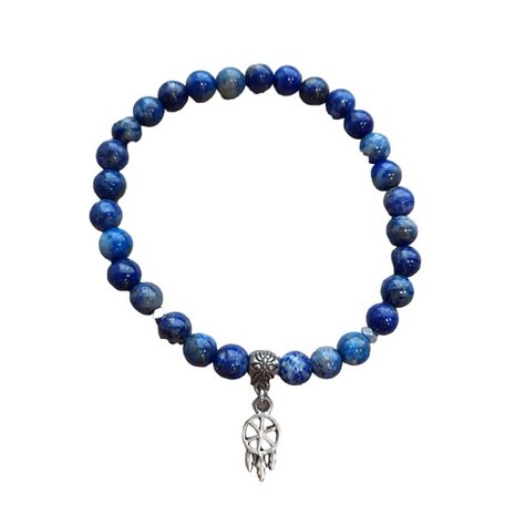 Lapis Lazuli natuurstenen armband met dromenvanger