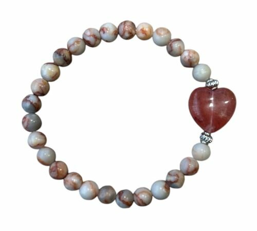 Red Veined White Onyx met rode Calciet