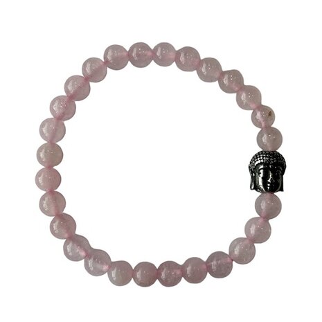 Rozenkwarts armband met Boeddha kraal