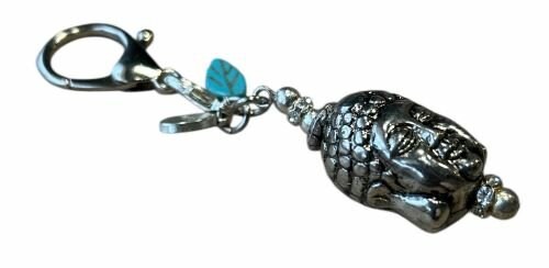 Sleutelhanger Boeddha hoofd met accessoires