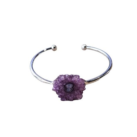 Armband met paarse Agaat van natuursteen