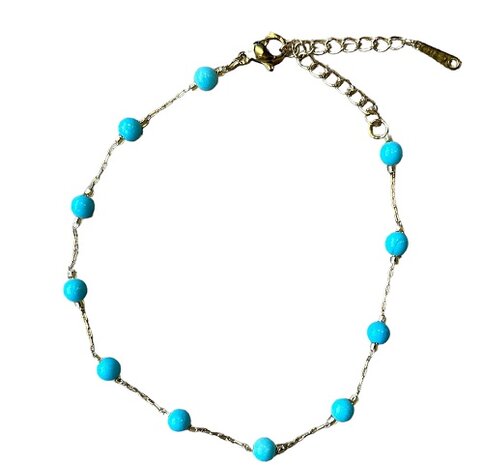 Enkelbandje met Turquoise kralen