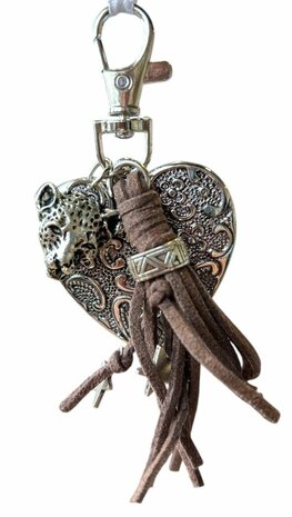 Sleutelhanger hart met panter