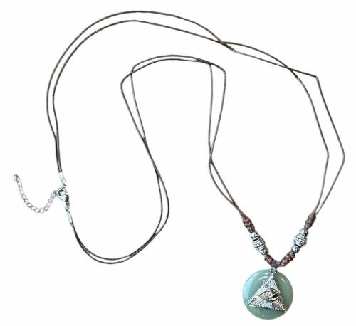 Ketting met oog en natuursteen Jade