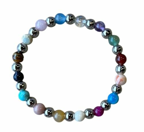 Armband met een mix van natuurstenen kralen