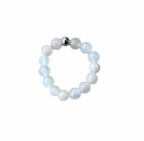 Ring met natuursteen roze Jade
