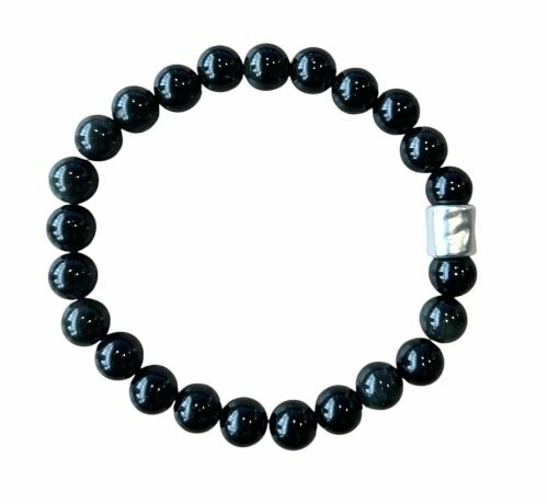 Zwarte Obsidiaan heren armband