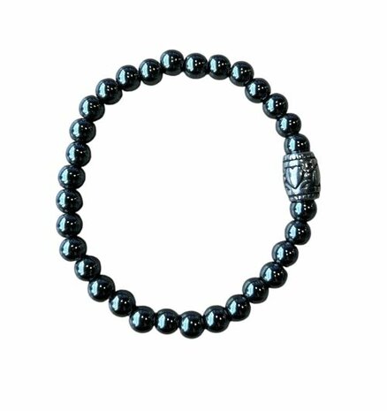 Hematiet dames armband