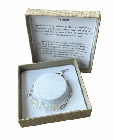 Schakelarmband met natuursteen Opaliet