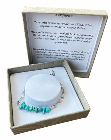Schakelarmband met natuursteen Turquoise