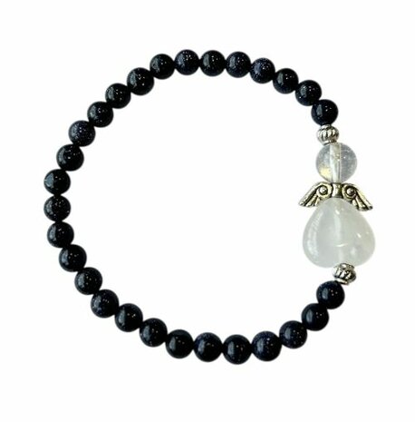Blauwvloed armband met beschermengel