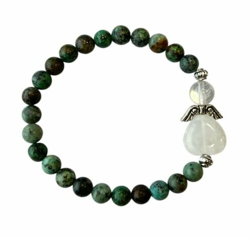 Afrikaans Turquoise armband met beschermengel