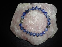 Herenarmband Sodaliet met boeddhakraal