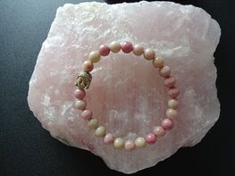 Dames armband Rhodonchrosiet met boeddha kraal Dames armband Rhodonchrosiet met boeddha kraal