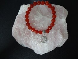 Dames armband Vuur Agaat met tree of lifebedel Dames armband Vuur Agaat met tree of lifebedel