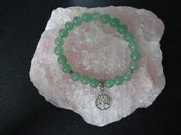 Dames armband Aventurijn met de Tree of Life bedel