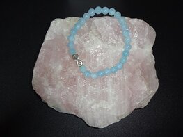 Dames armband Aquamarijn met Infinitykraal Dames armband Aquamarijn met Infinitykraal