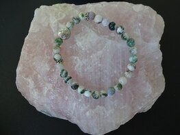 Dames armband Boom Agaat met flower of life kraal