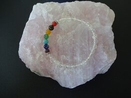 Dames armband Bergkristal met 7 Chakra stenen