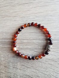 Dames armband Vuur Agaat met Boeddha kraal Dames armband Vuur Agaat met Boeddha kraal