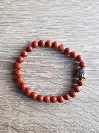 Dames armband Rode Jaspis met Boeddha kraal
