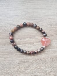 Dames armband Rhodoniet & Rode Calciet Dames armband Rhodoniet & Rode Calciet