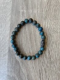 Herenarmband Picasso Jaspis Blauw met RVS Boeddha kraal