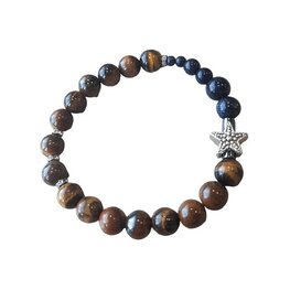 Dames armband Tijgeroog 8 mm met ster kraal
